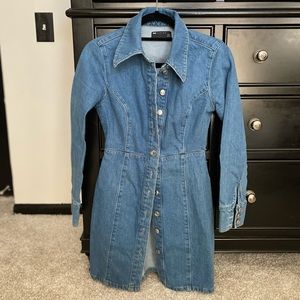 Denim button up dress